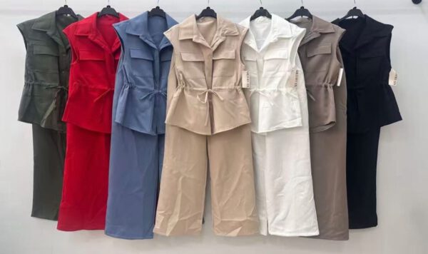 conjunto chaqueta manga corta